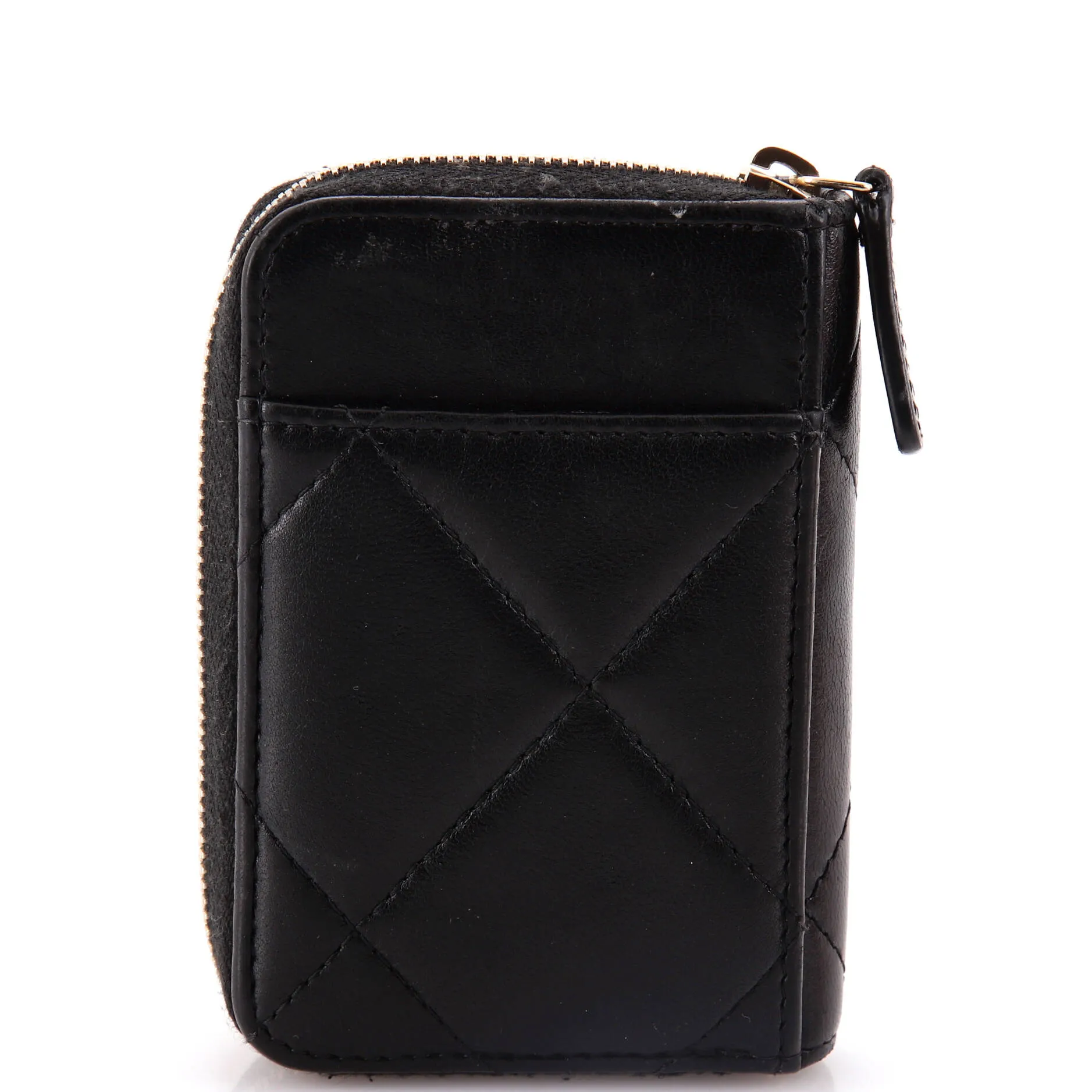 19 Card Holder Zip Coin Purse Quilted Lambskin