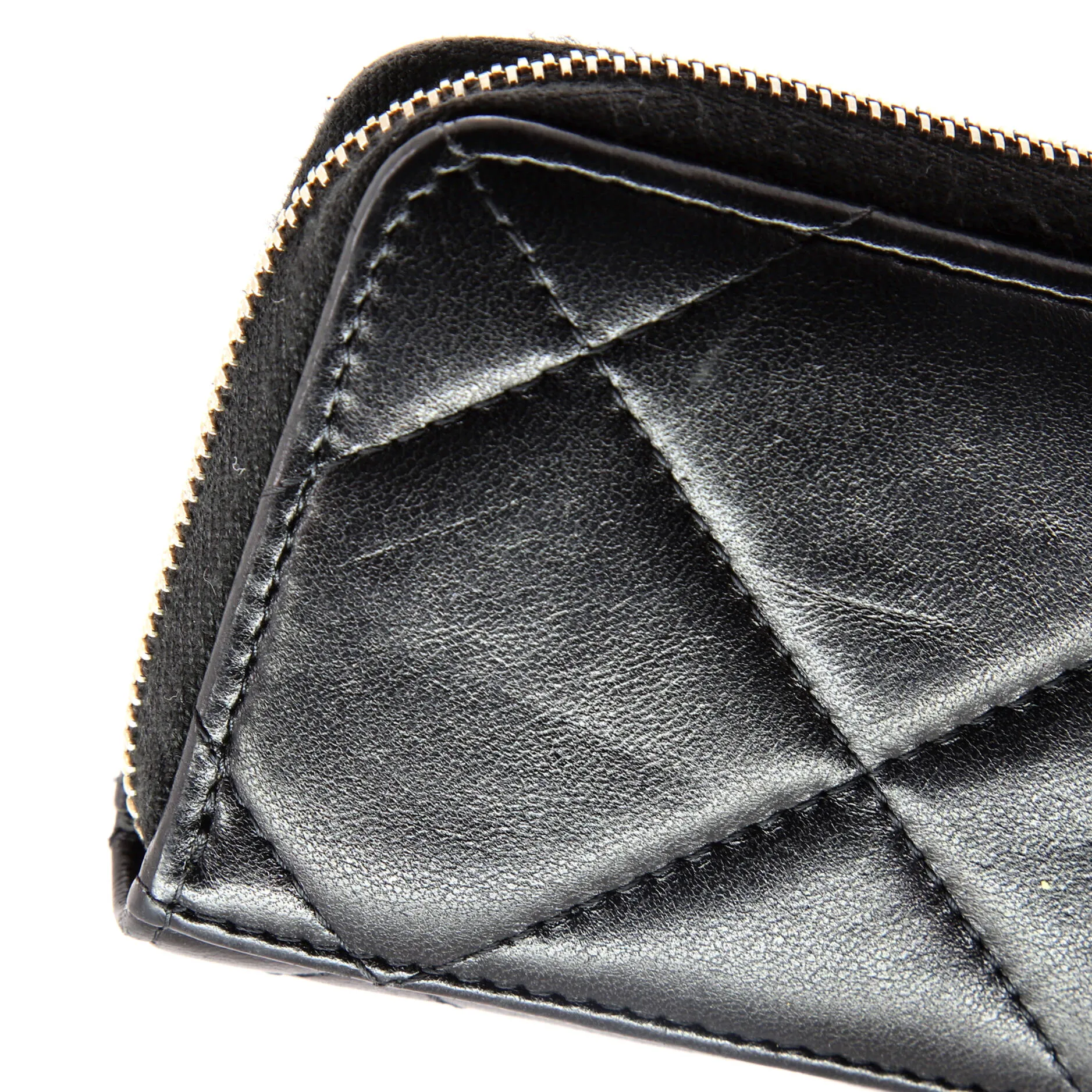19 Card Holder Zip Coin Purse Quilted Lambskin