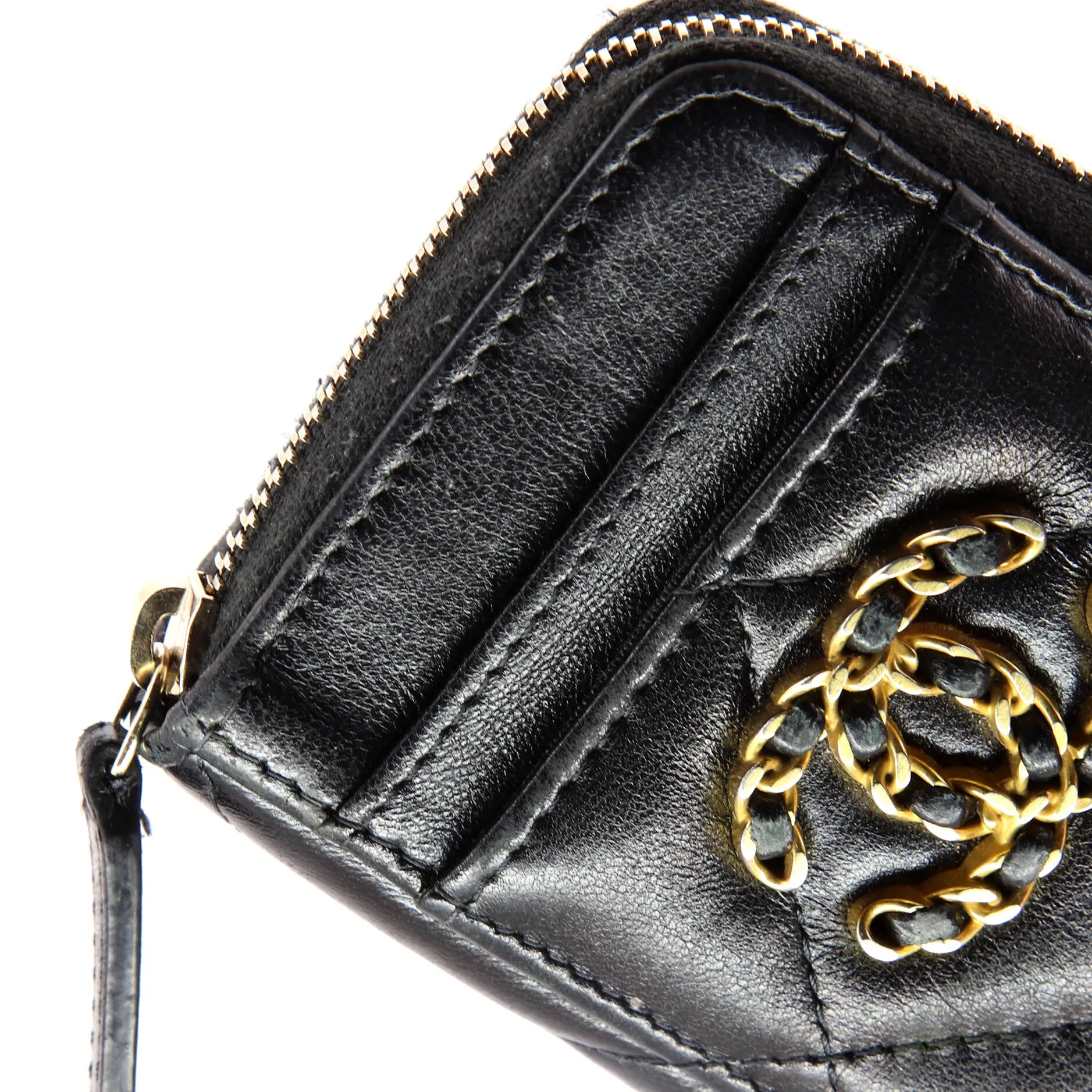 19 Card Holder Zip Coin Purse Quilted Lambskin