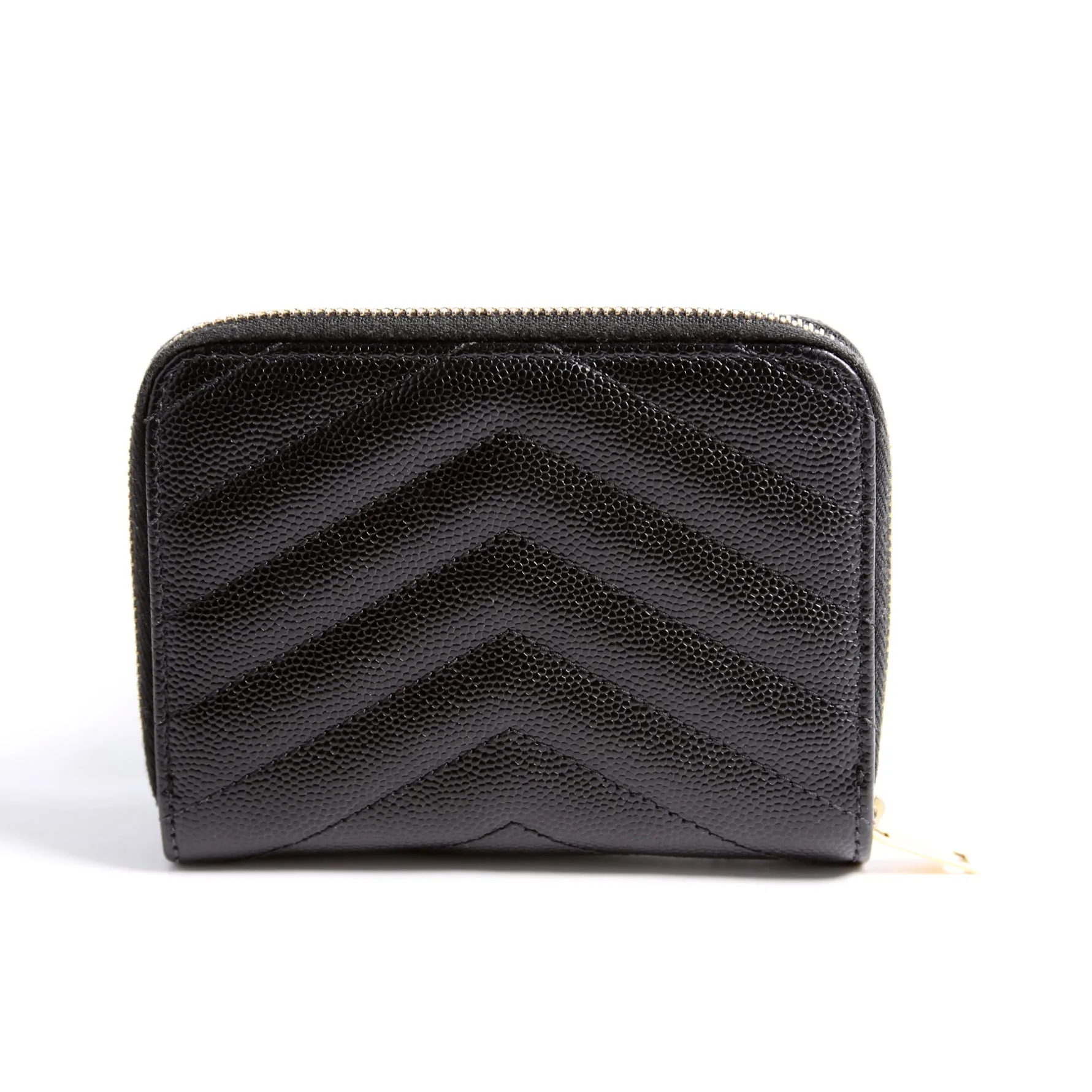 403723 Cassandre Grain De Poudre Compact Zip Around Wallet Black