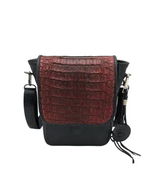 Alligator Hornback Leather Messenger Bag