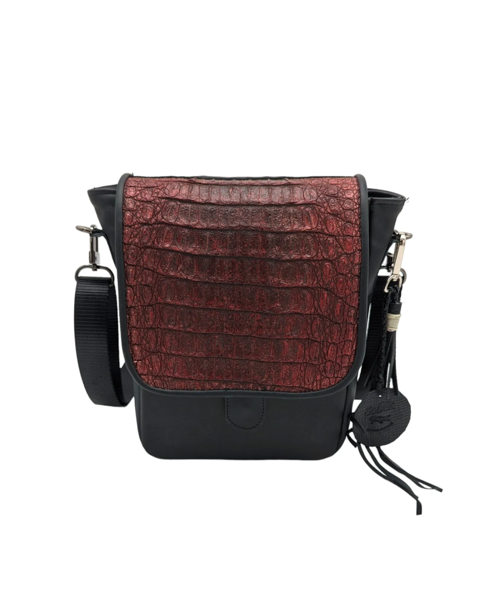 Alligator Hornback Leather Messenger Bag