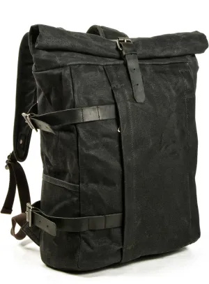 Anti-theft Canvas Laptop Backpack Roll Top