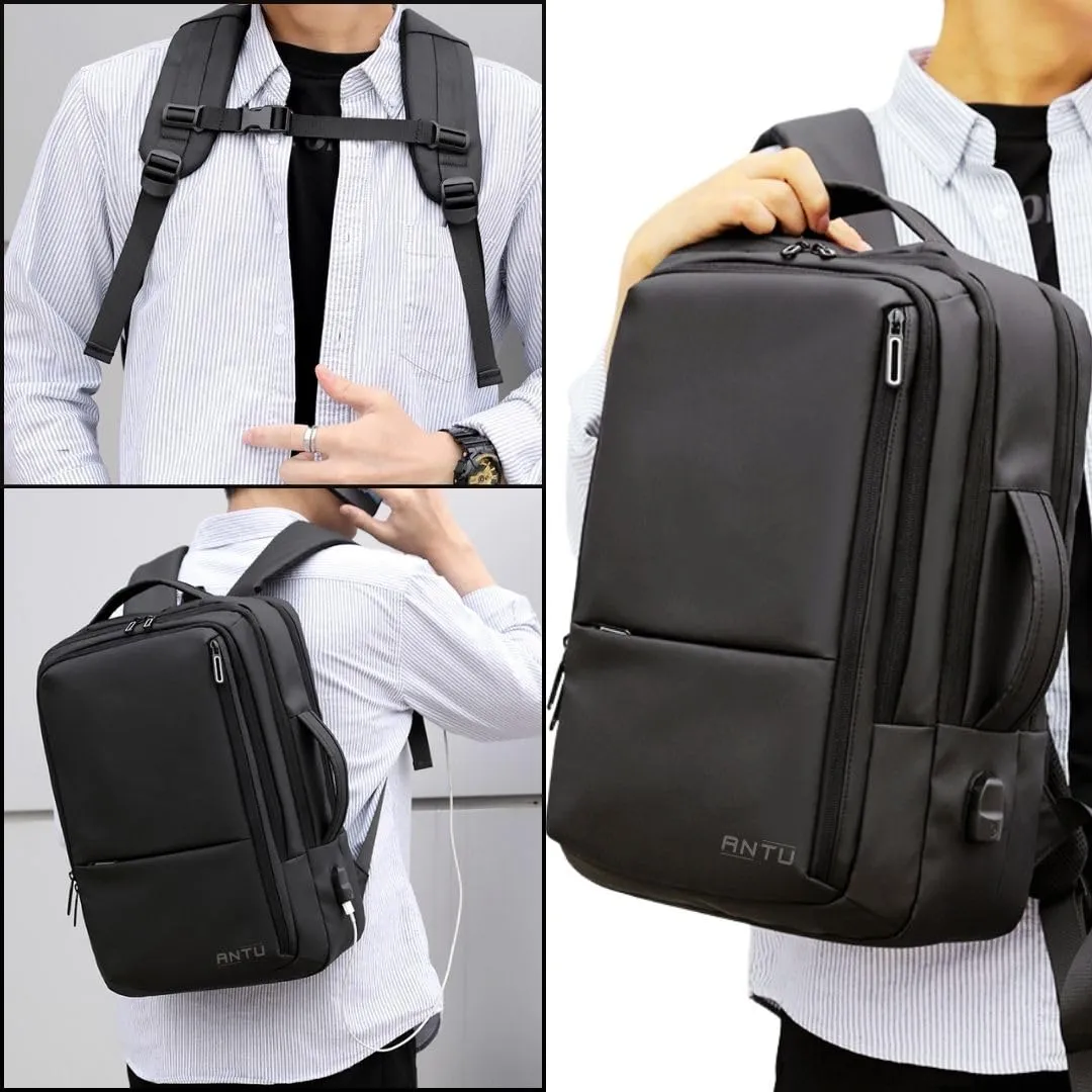 ANTU Laptop Backpack, Travel Backpack for Women and Men, for 15-15.6 Inch Computers, Anti-theft Water-resistant USB port,Comfortable and Light Business and School Bag