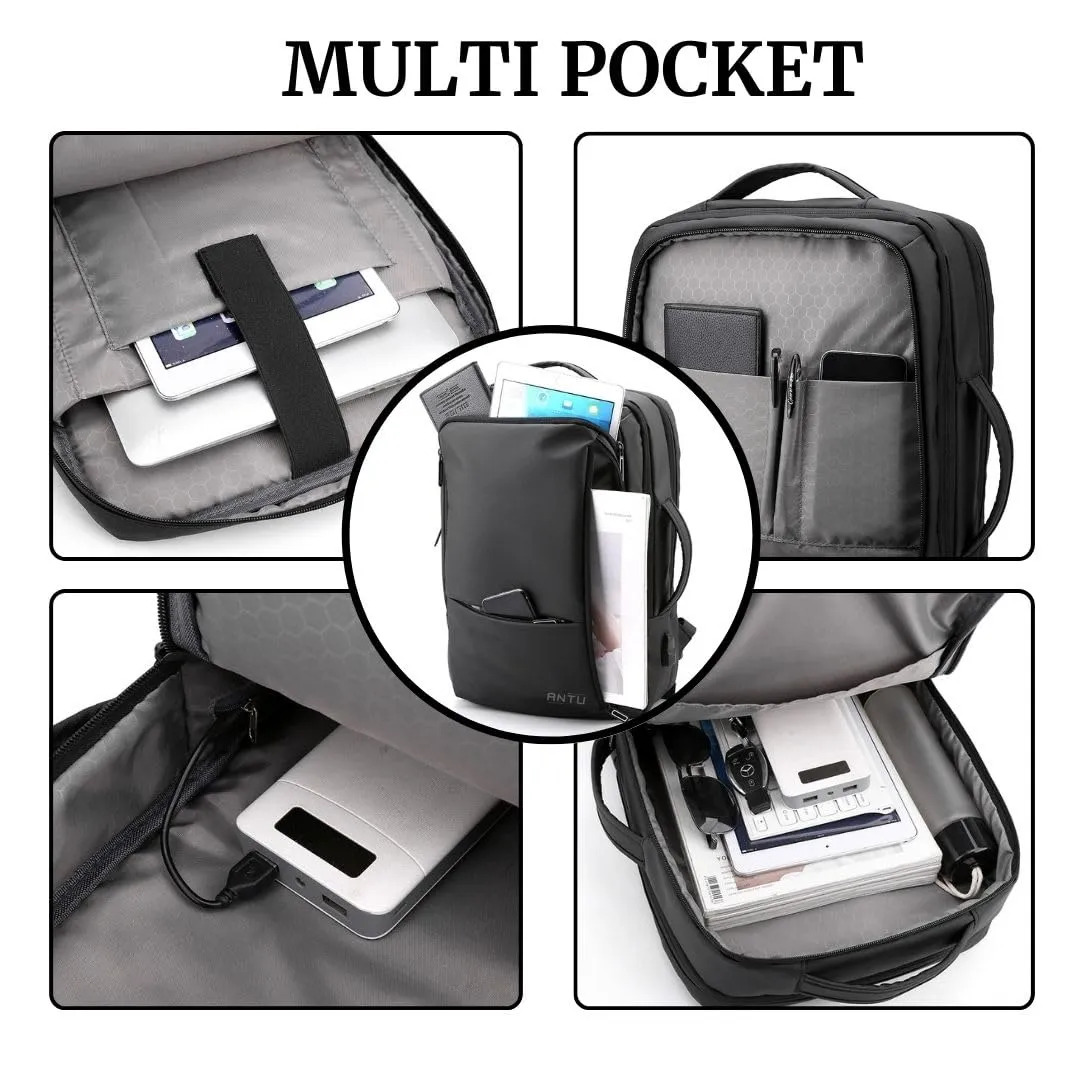 ANTU Laptop Backpack, Travel Backpack for Women and Men, for 15-15.6 Inch Computers, Anti-theft Water-resistant USB port,Comfortable and Light Business and School Bag