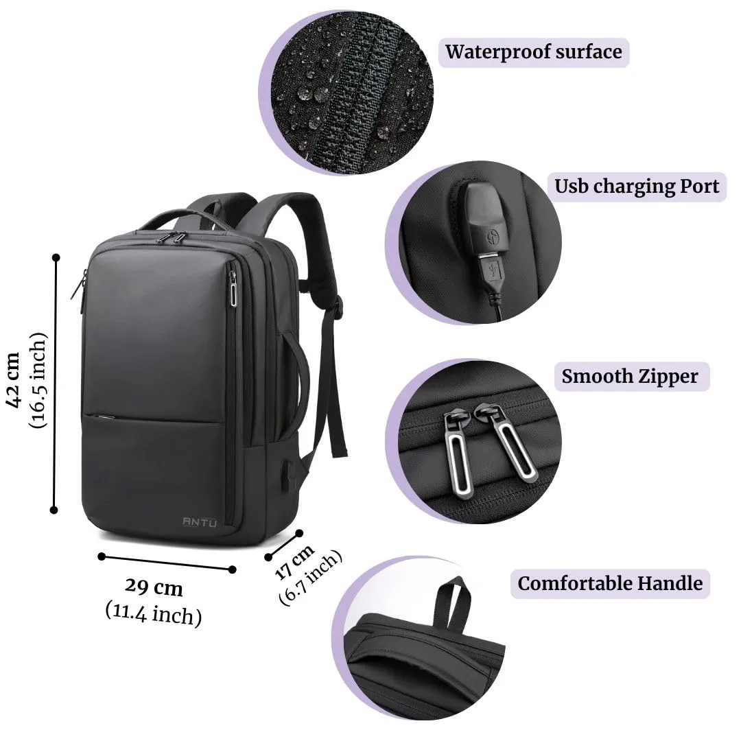 ANTU Laptop Backpack, Travel Backpack for Women and Men, for 15-15.6 Inch Computers, Anti-theft Water-resistant USB port,Comfortable and Light Business and School Bag