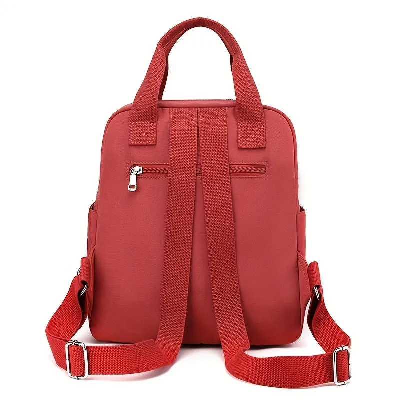 Argyle Quilted Backpack, Women's Top Handle Daypack Purse, Casual Nylon Travel School Bag