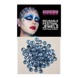 Baby Blue Diamantes - Clear Face & Body Gems 6mm