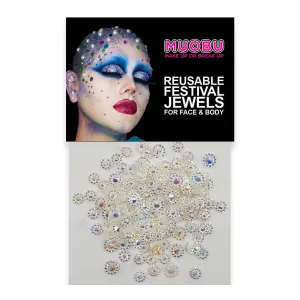 Bejewelled Diamantes - Clear Face & Body Gems (Mixed Size Pack)