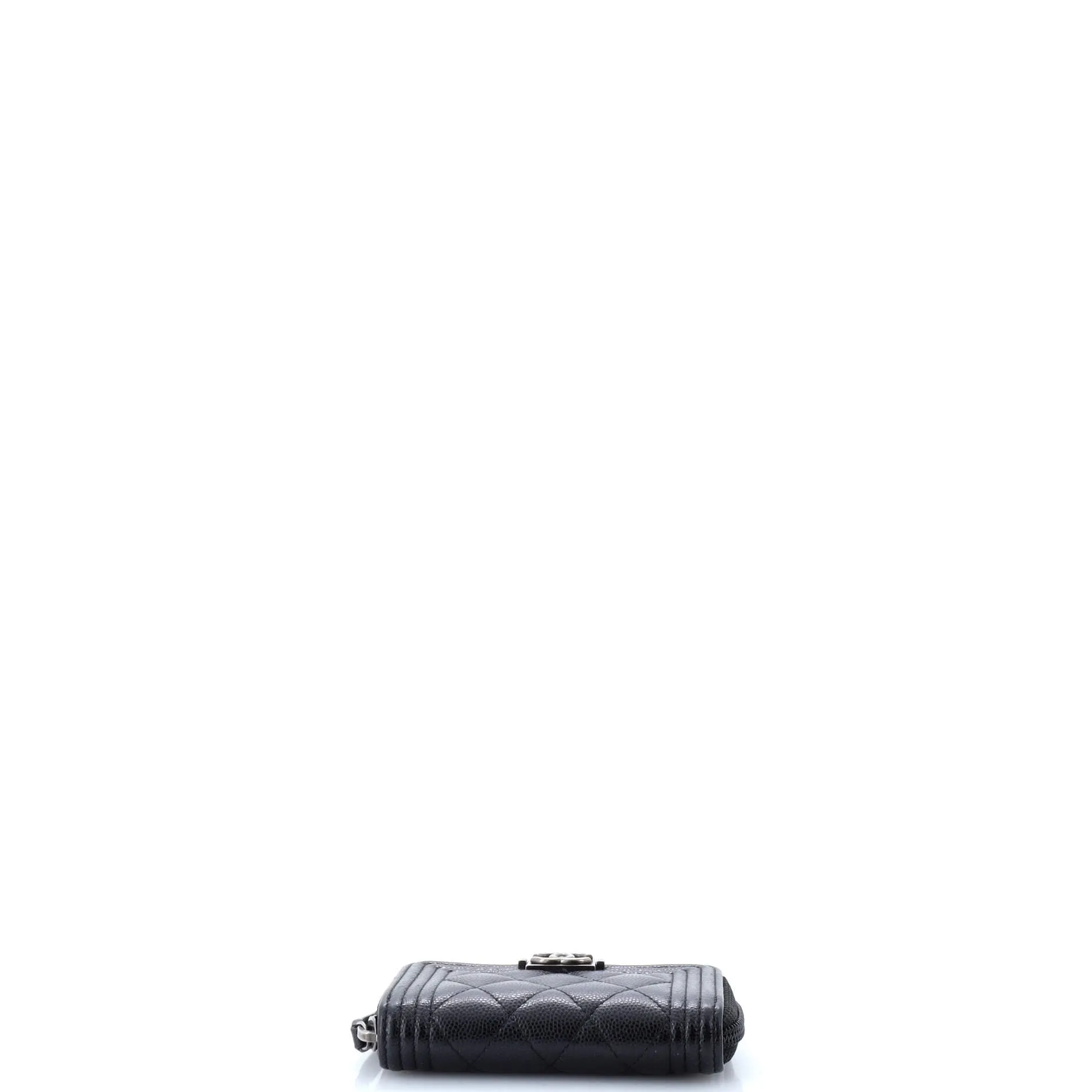 Boy Zip Coin Purse Quilted Caviar Small