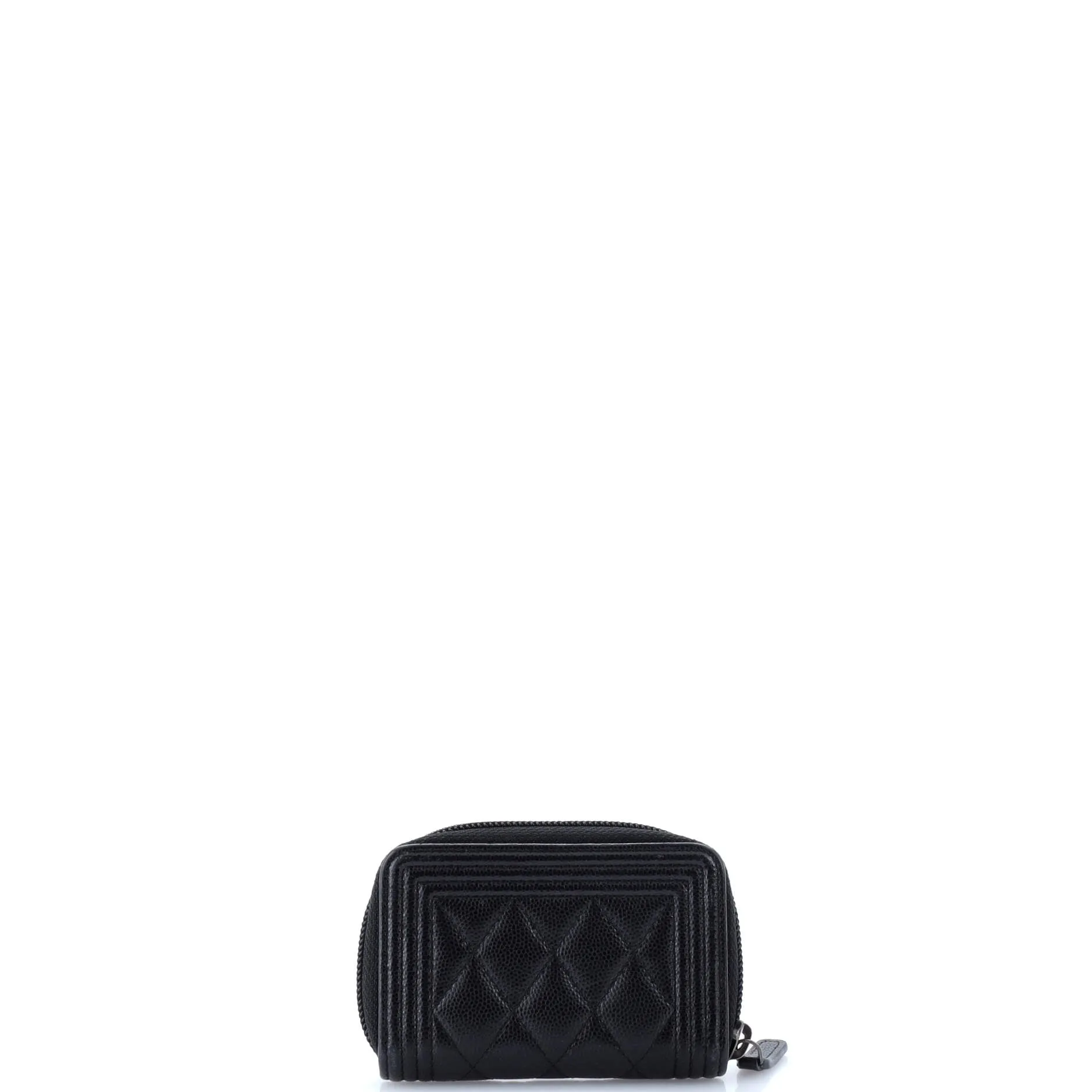 Boy Zip Coin Purse Quilted Caviar Small