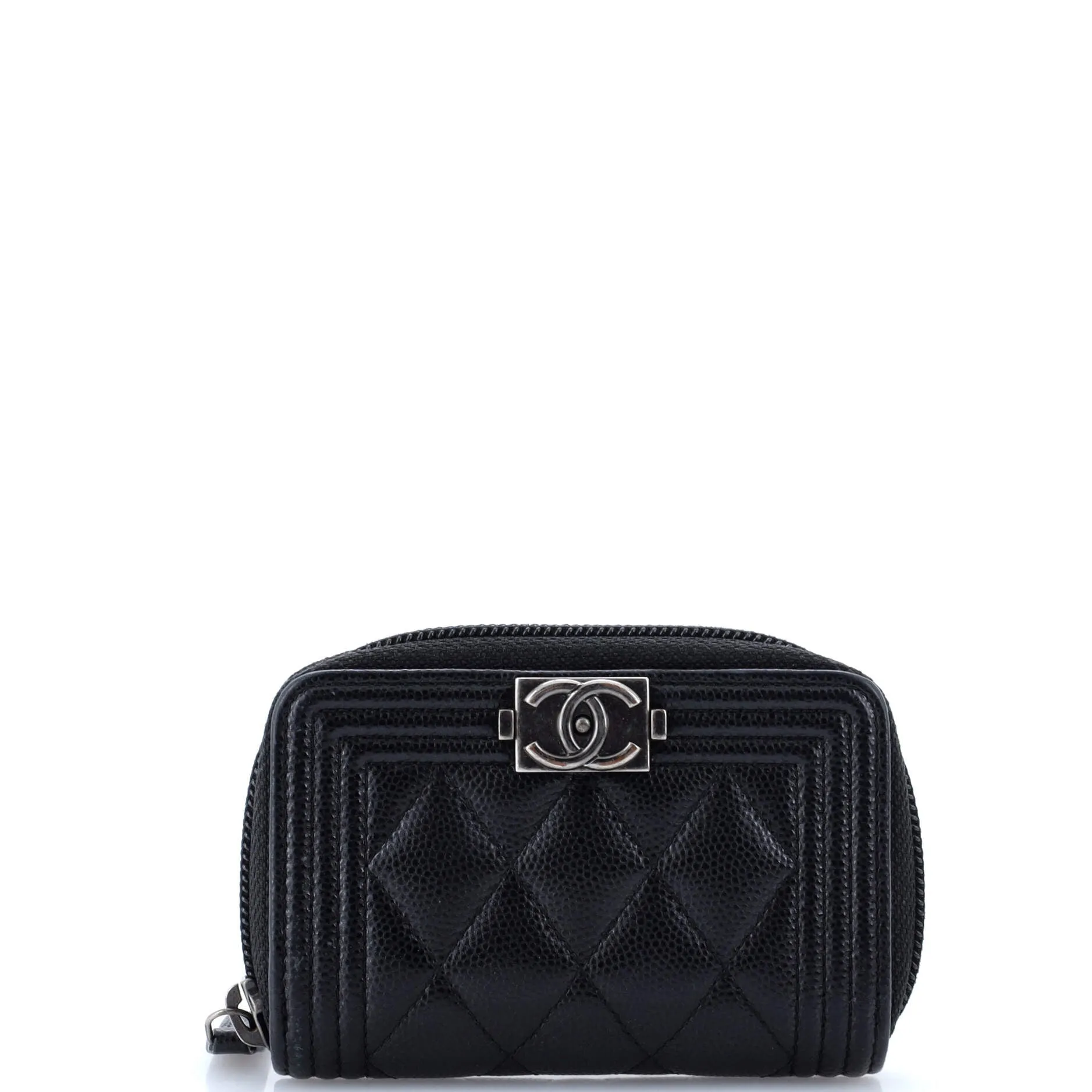 Boy Zip Coin Purse Quilted Caviar Small