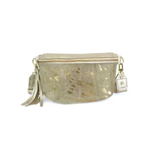 Britt Belt Bag In Platinum Leather | Gold
