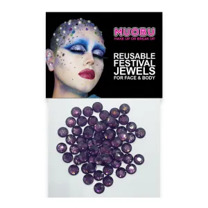 Burgundy Diamantes - Clear Face & Body Gems 6mm