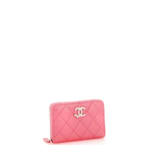 CC Stars Zip Coin Purse Quilted Lambskin Small