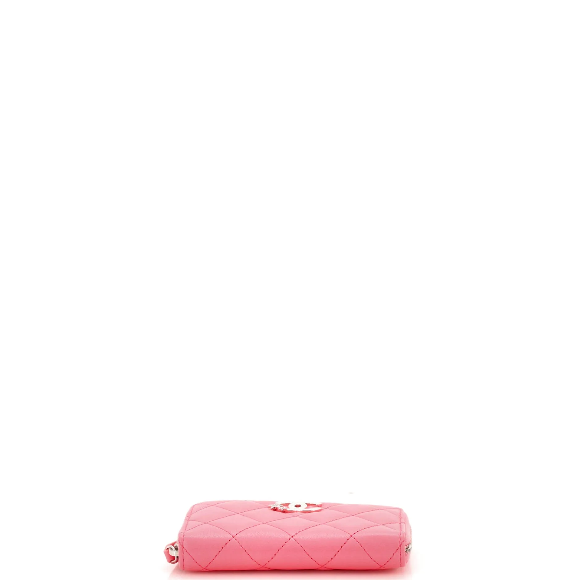 CC Stars Zip Coin Purse Quilted Lambskin Small