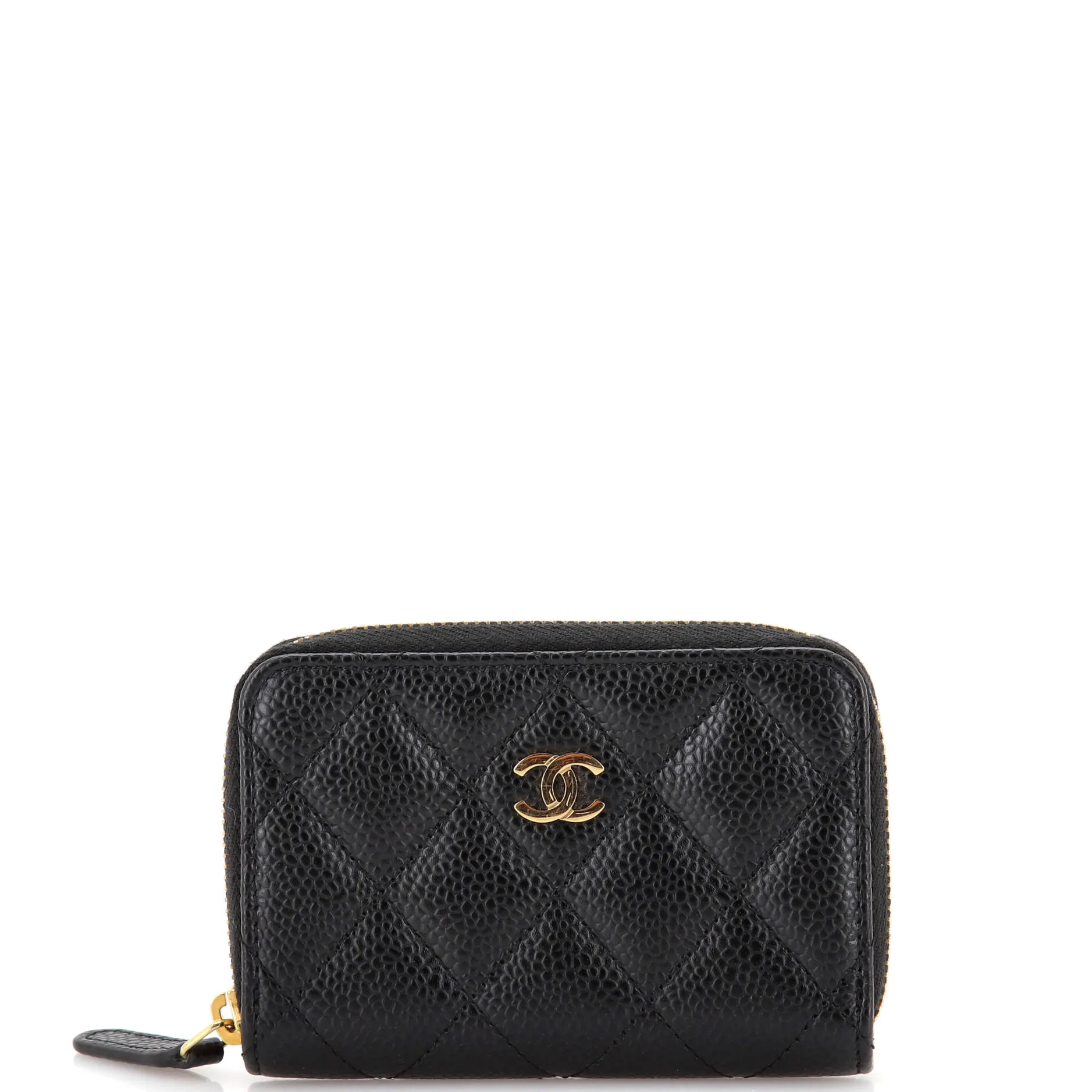 CC Zip Coin Purse Quilted Caviar Small