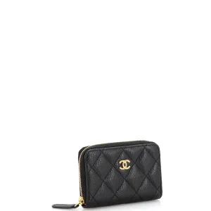 CC Zip Coin Purse Quilted Caviar Small