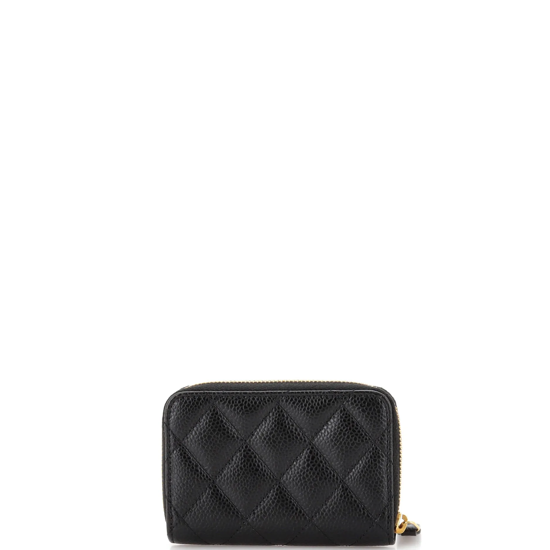 CC Zip Coin Purse Quilted Caviar Small