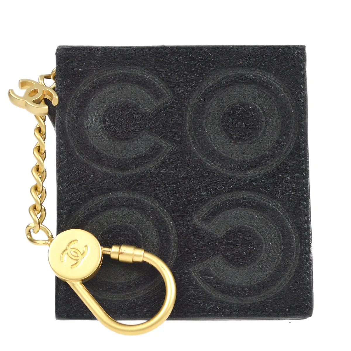 CHANEL 2001 COCO Key Case Pony Hair Black 68032