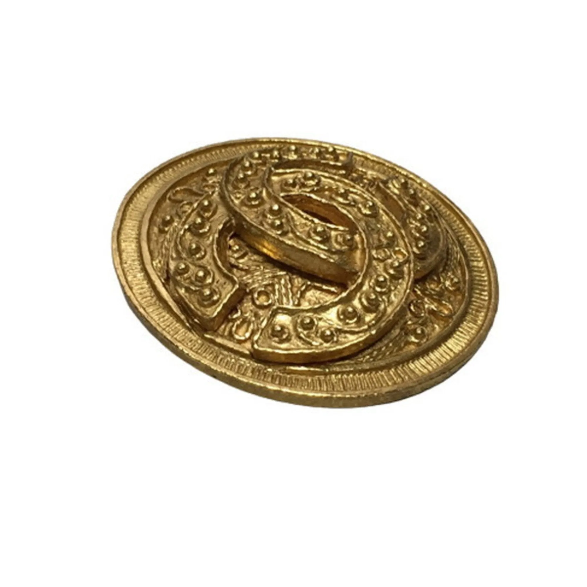 CHANEL 94A Coco Mark Gold Brooch Logo Accessory Jewelry VINTAGE Vintage Ladies