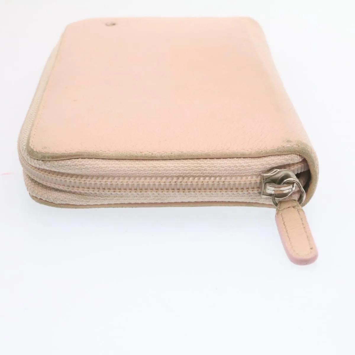 CHANEL Camelia Zip Around Wallet Leather Pink CC Auth am1797g
