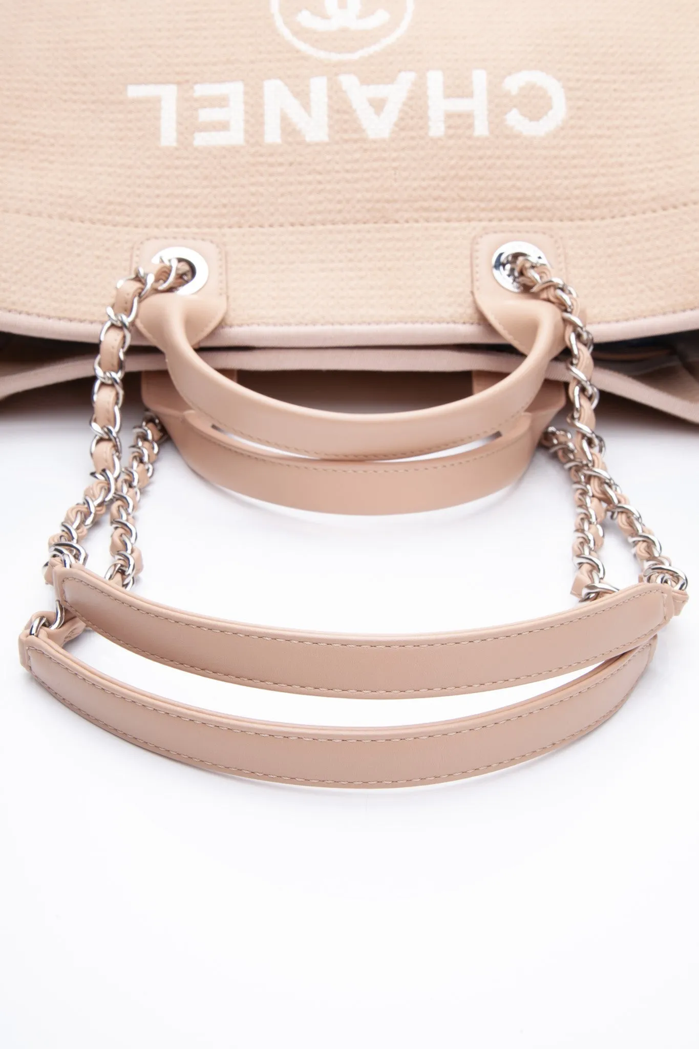 CHANEL Canvas Beige Large Deauville Tote