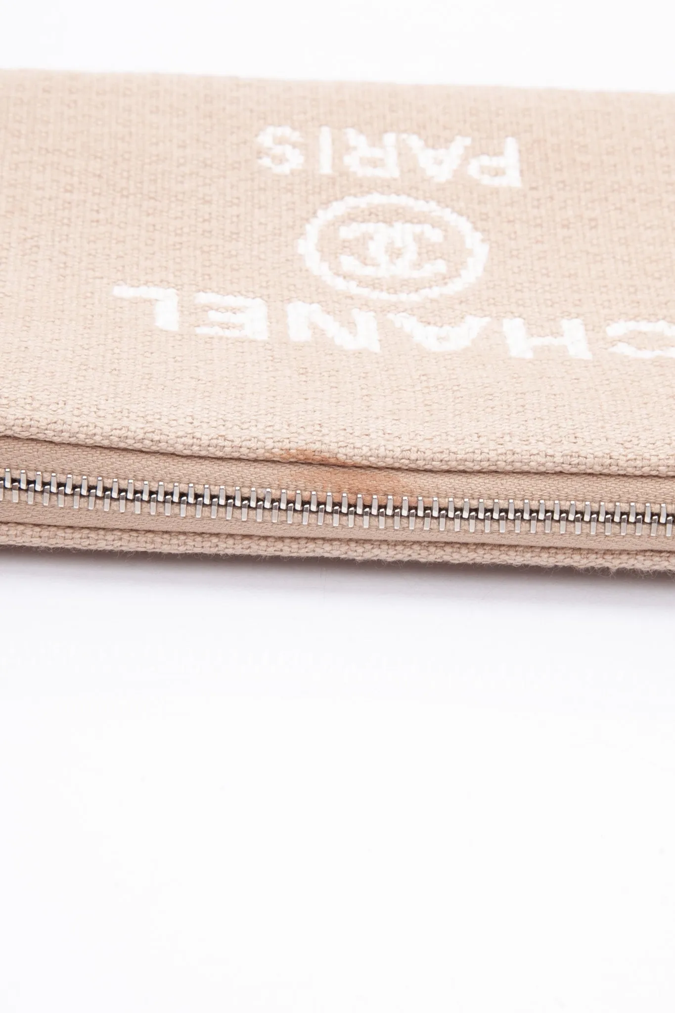 CHANEL Canvas Beige Large Deauville Tote