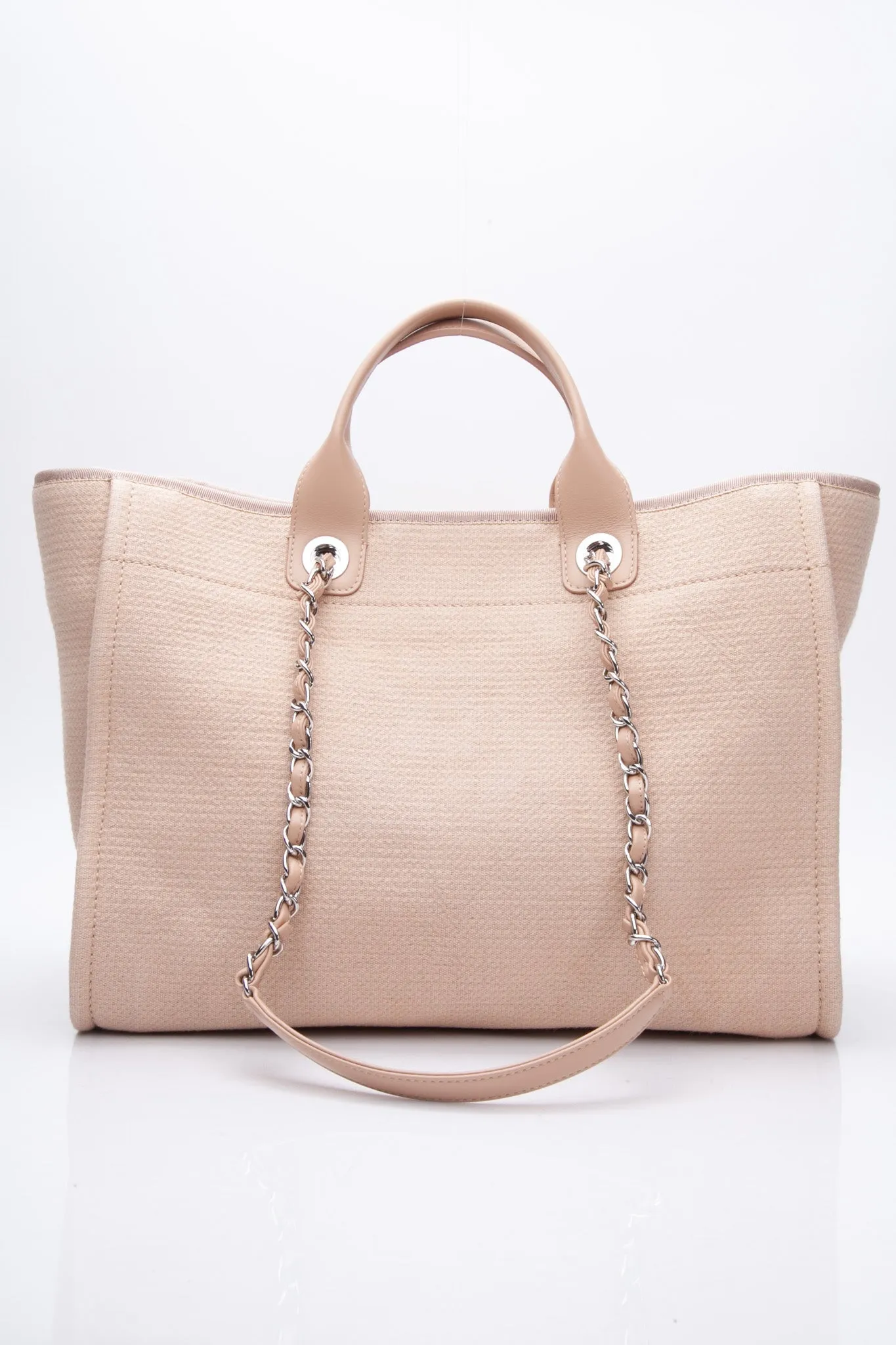 CHANEL Canvas Beige Large Deauville Tote