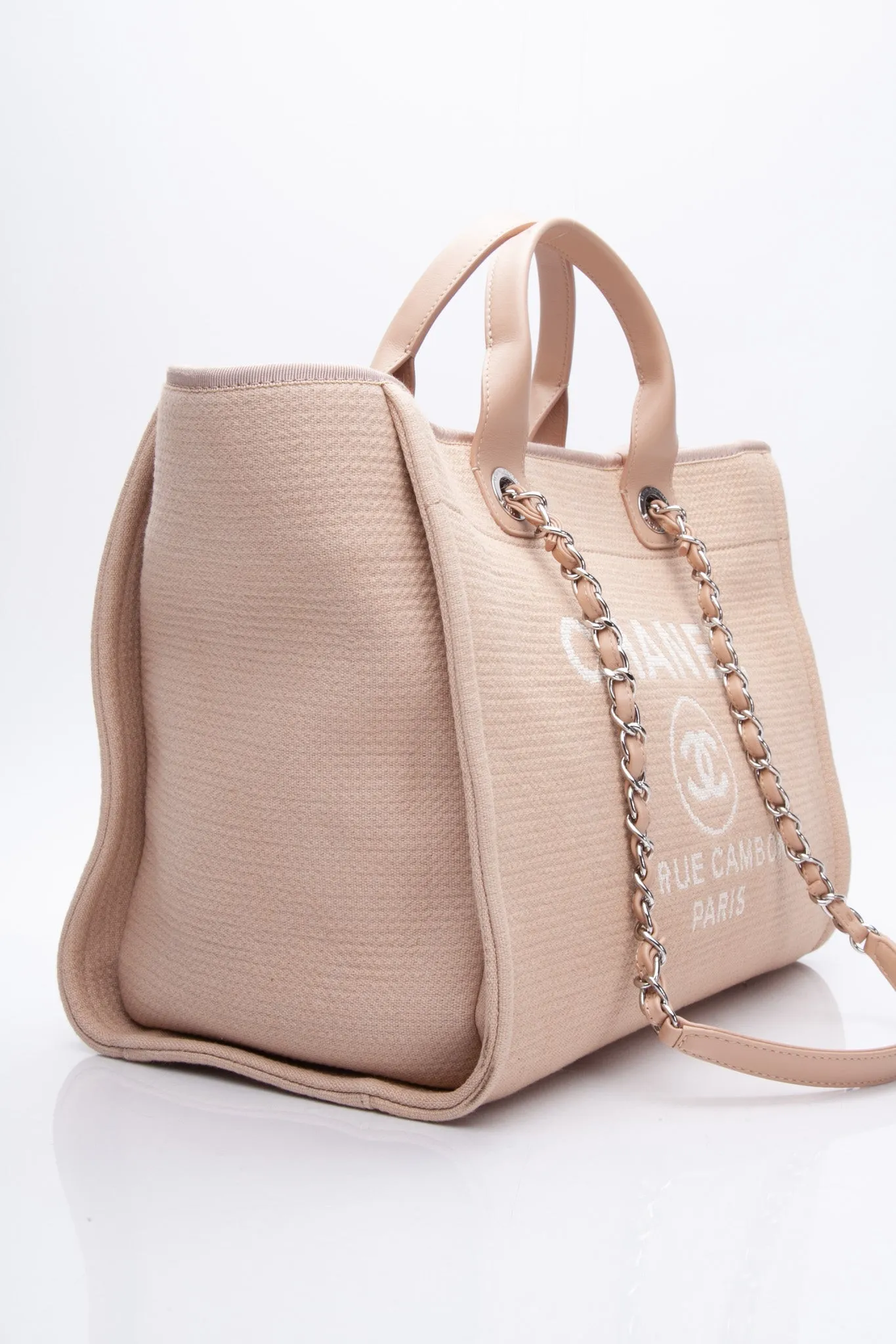CHANEL Canvas Beige Large Deauville Tote
