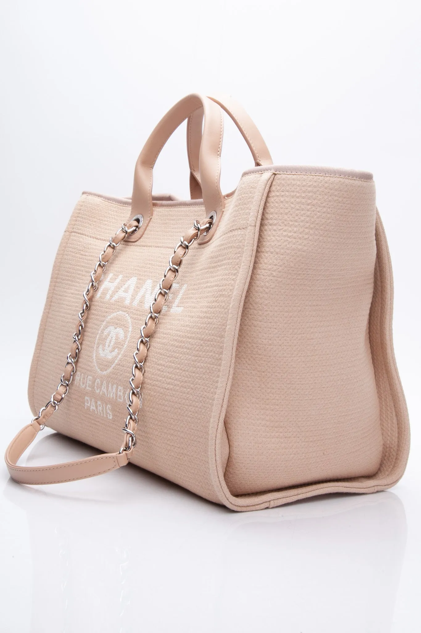 CHANEL Canvas Beige Large Deauville Tote