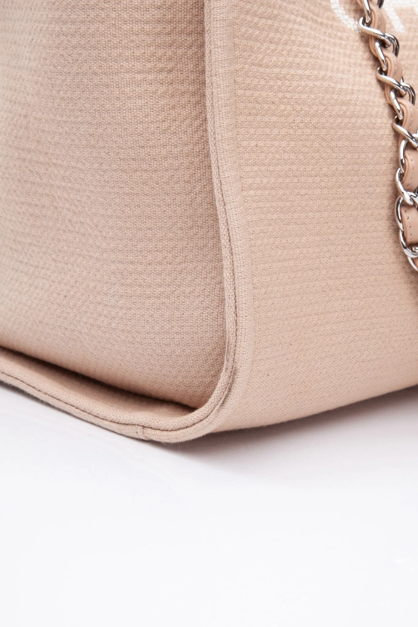 CHANEL Canvas Beige Large Deauville Tote