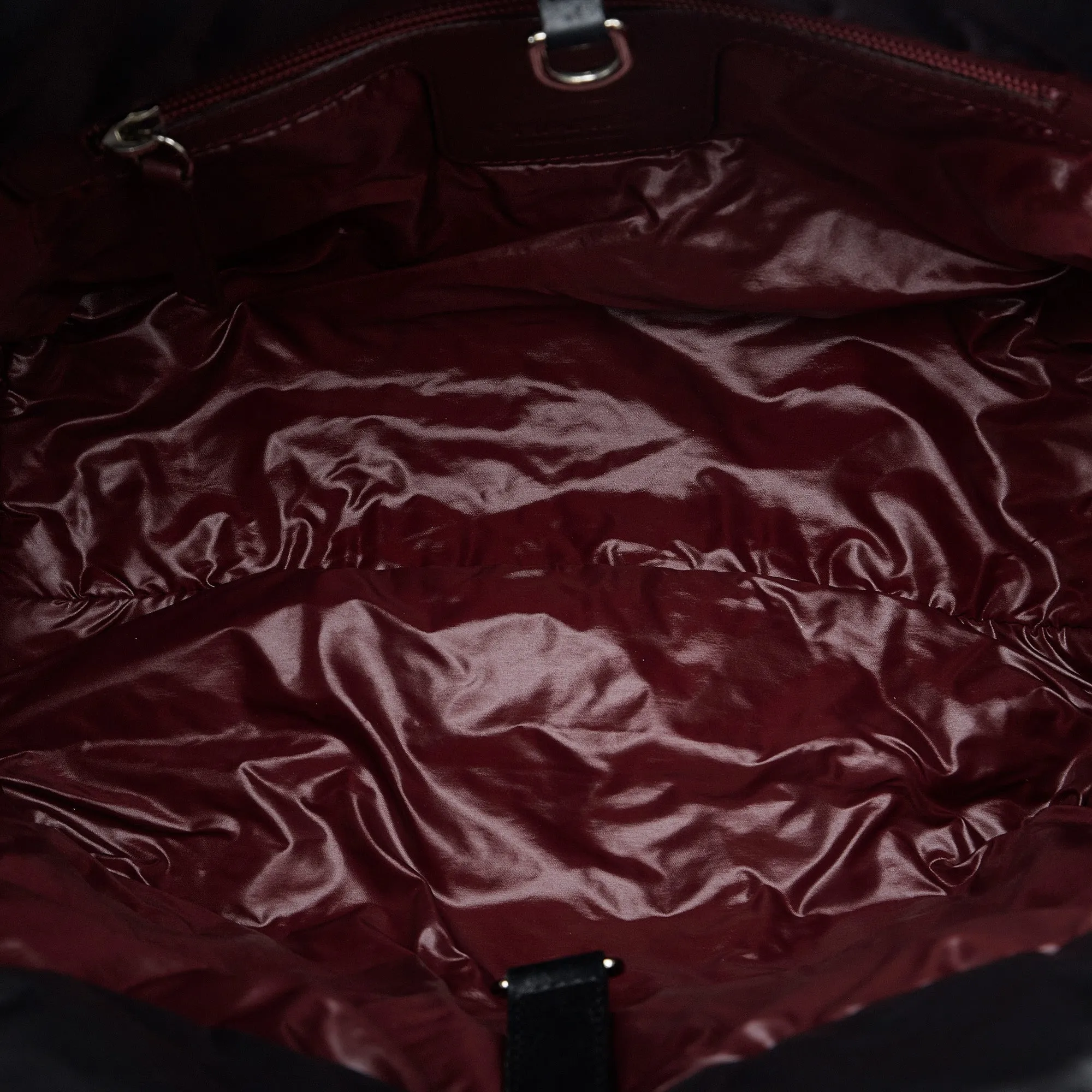 Chanel Coco Black Quilted Nylon Silver