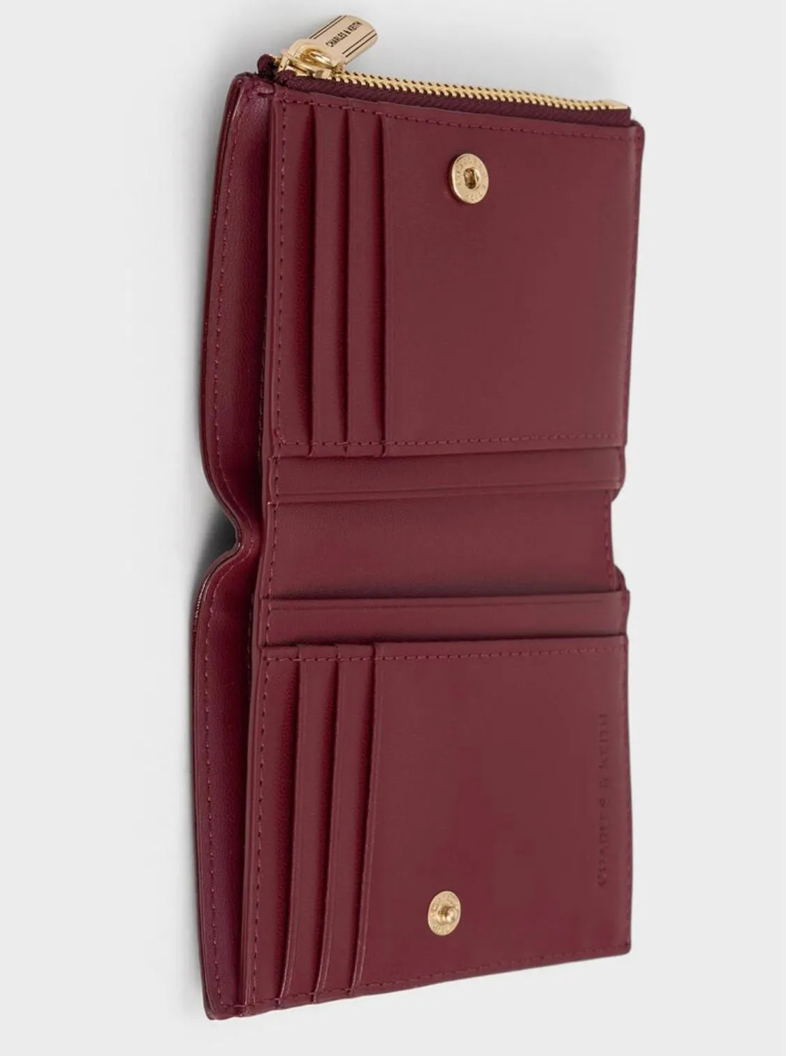 Donna Crinkle-Effect Panelled Top-Zip Wallet