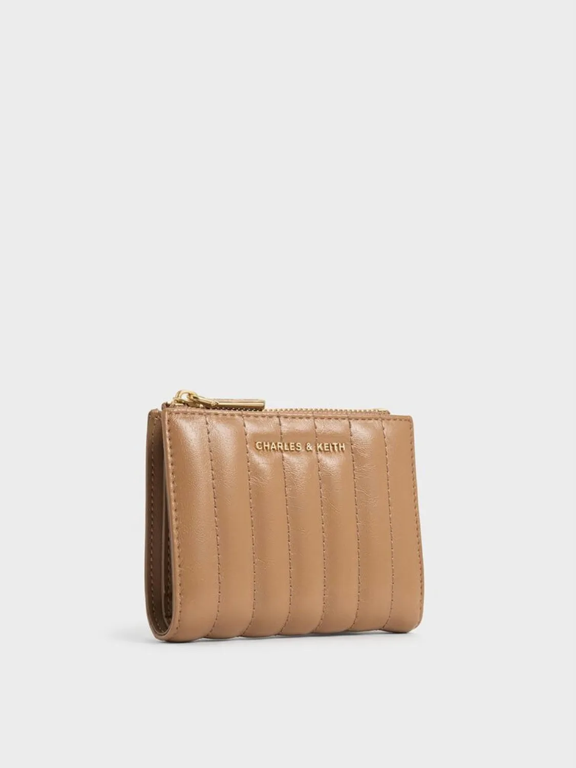 Donna Crinkle-Effect Panelled Top-Zip Wallet