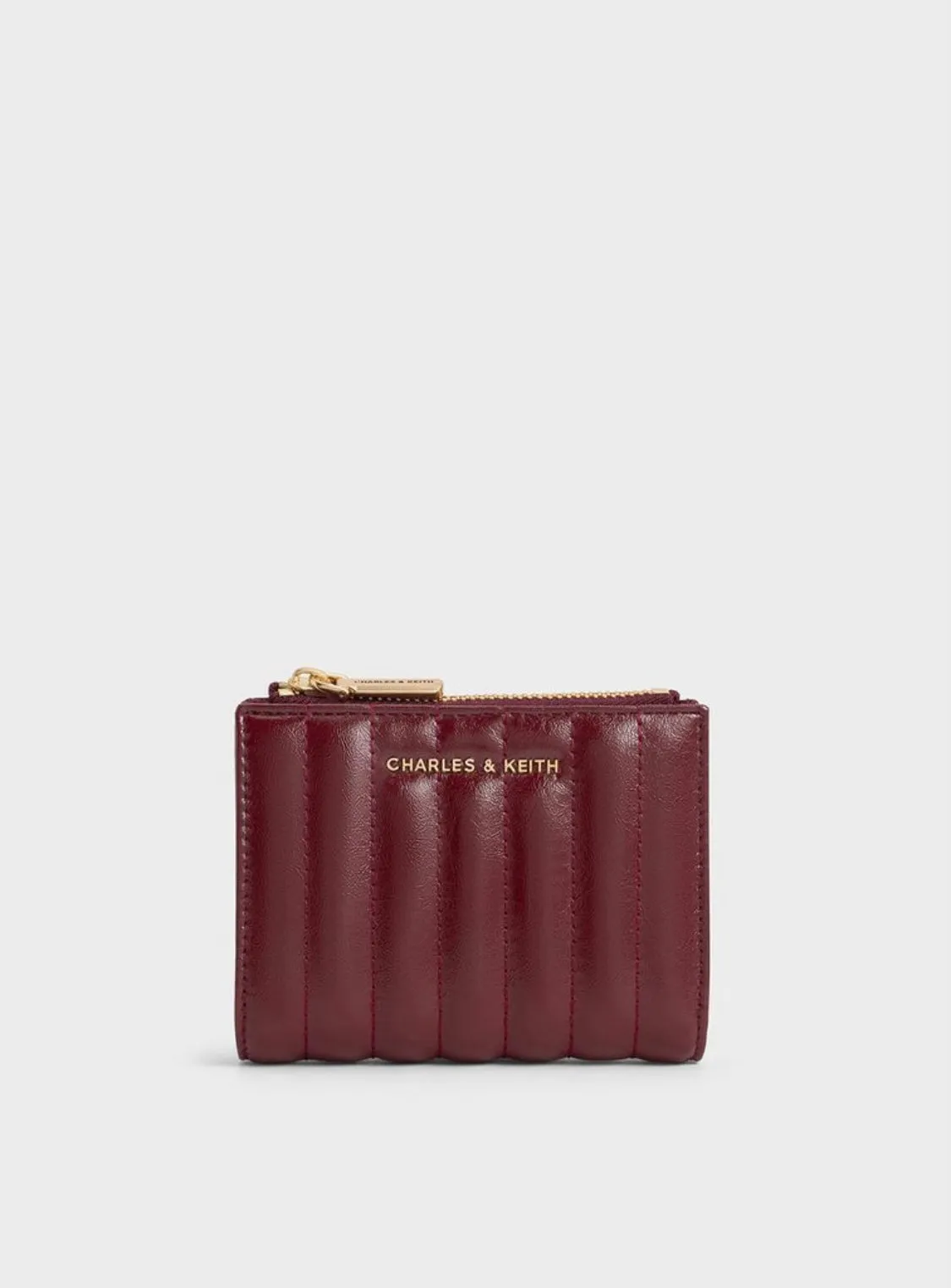 Donna Crinkle-Effect Panelled Top-Zip Wallet