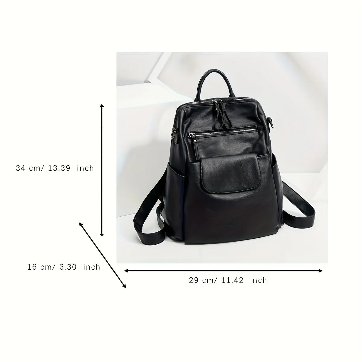 Genuine Leather Convertible Backpack, Vintage Back To School Bag, Retro Travel Daypack For Students & Women