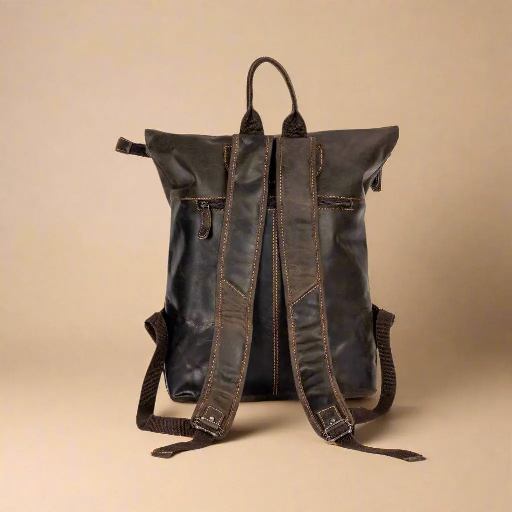 Leather Backpack - Vintage Style, Modern Functionality