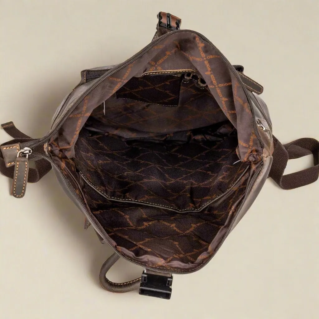 Leather Backpack - Vintage Style, Modern Functionality