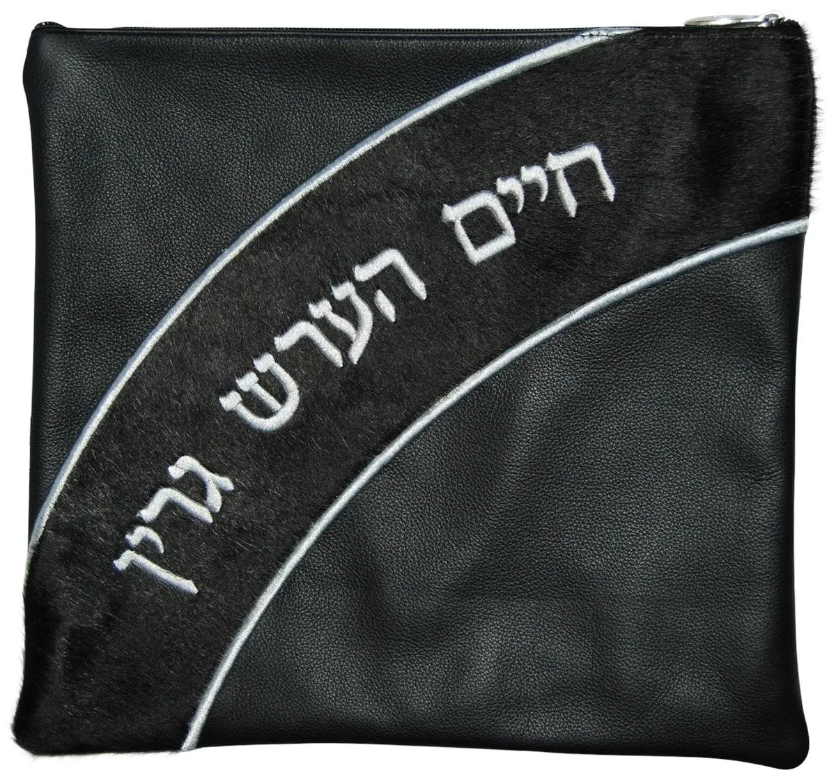 Leather Tallis bag with name arched 695I-BK