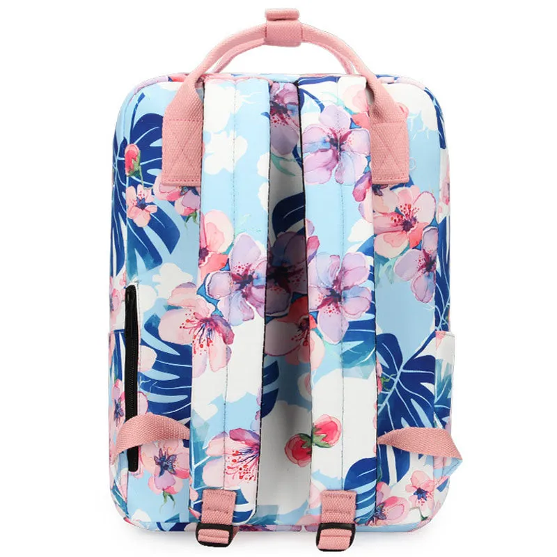 Leaves Floral Laptop Backpack Bookbag for Teens College Daypack Travel Bag