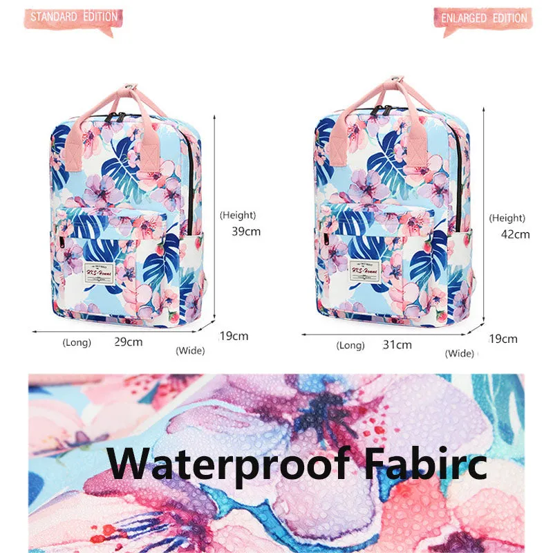 Leaves Floral Laptop Backpack Bookbag for Teens College Daypack Travel Bag