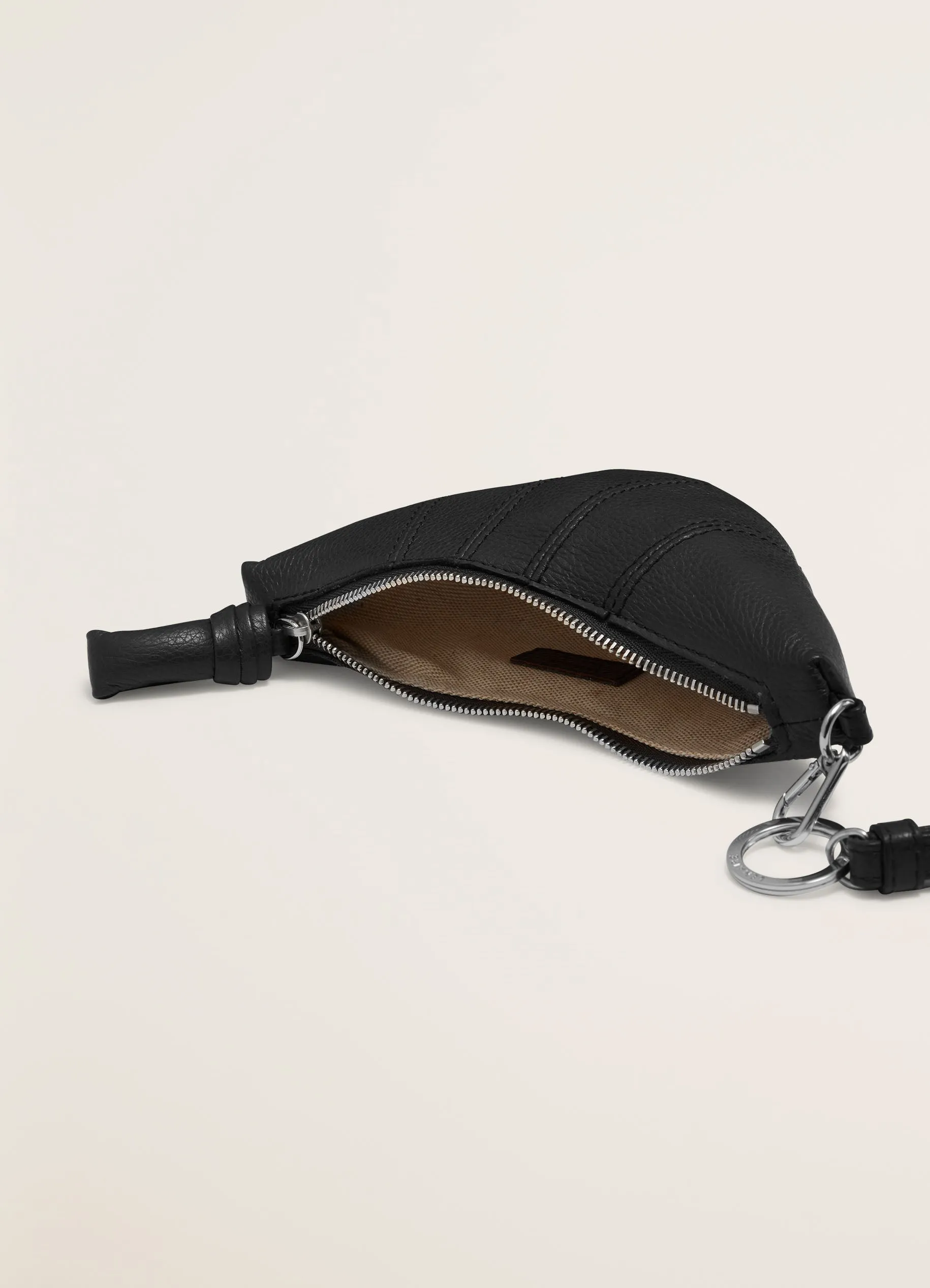 Lemaire Croissant Coin Purse Necklace (Black)