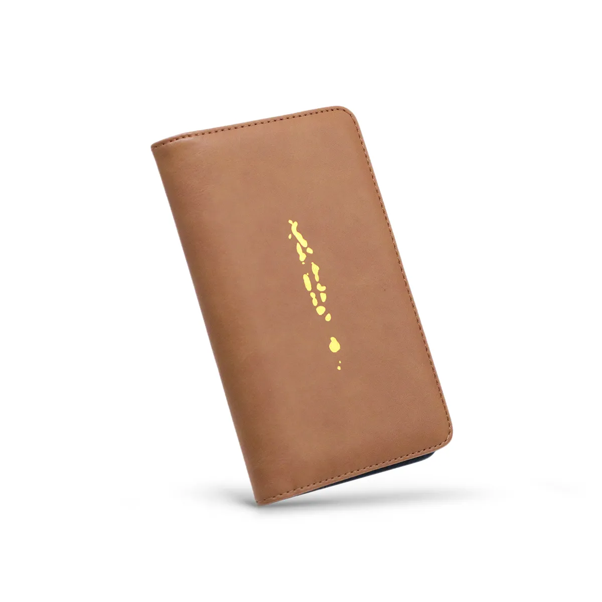 Maldives Map Travel Wallet (Brown/Black)