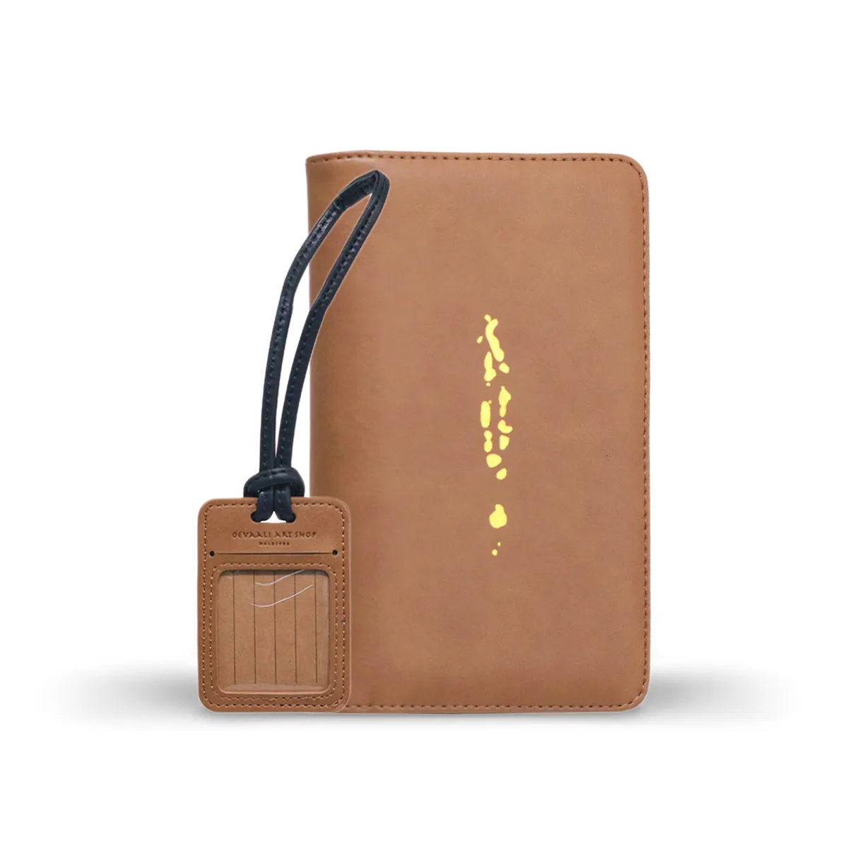 Maldives Map Travel Wallet (Brown/Black)