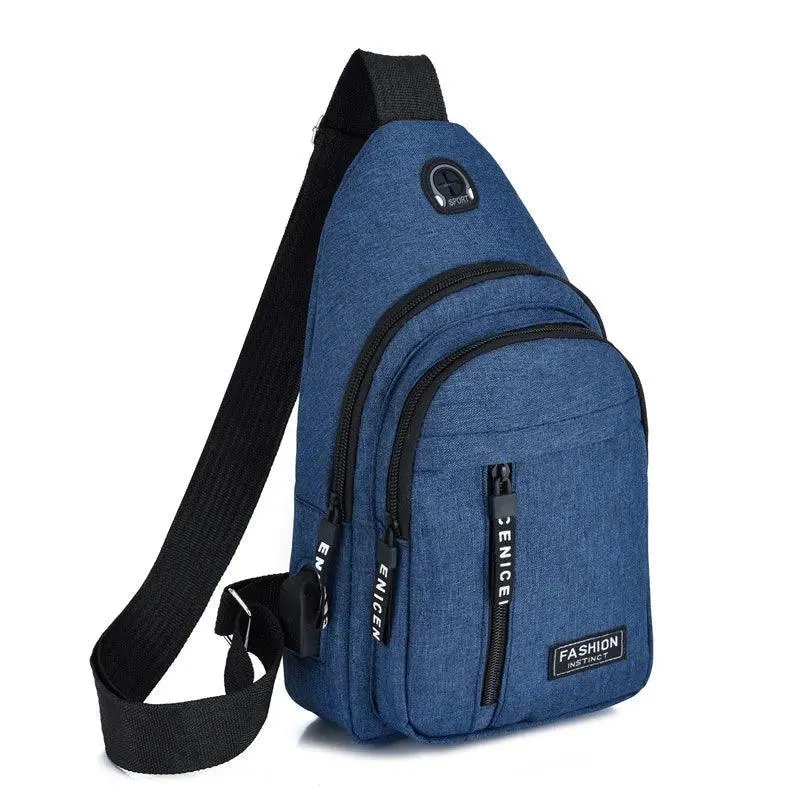 Men's Korean Style Chest Bag: Stylish Water-Resistant Messenger
