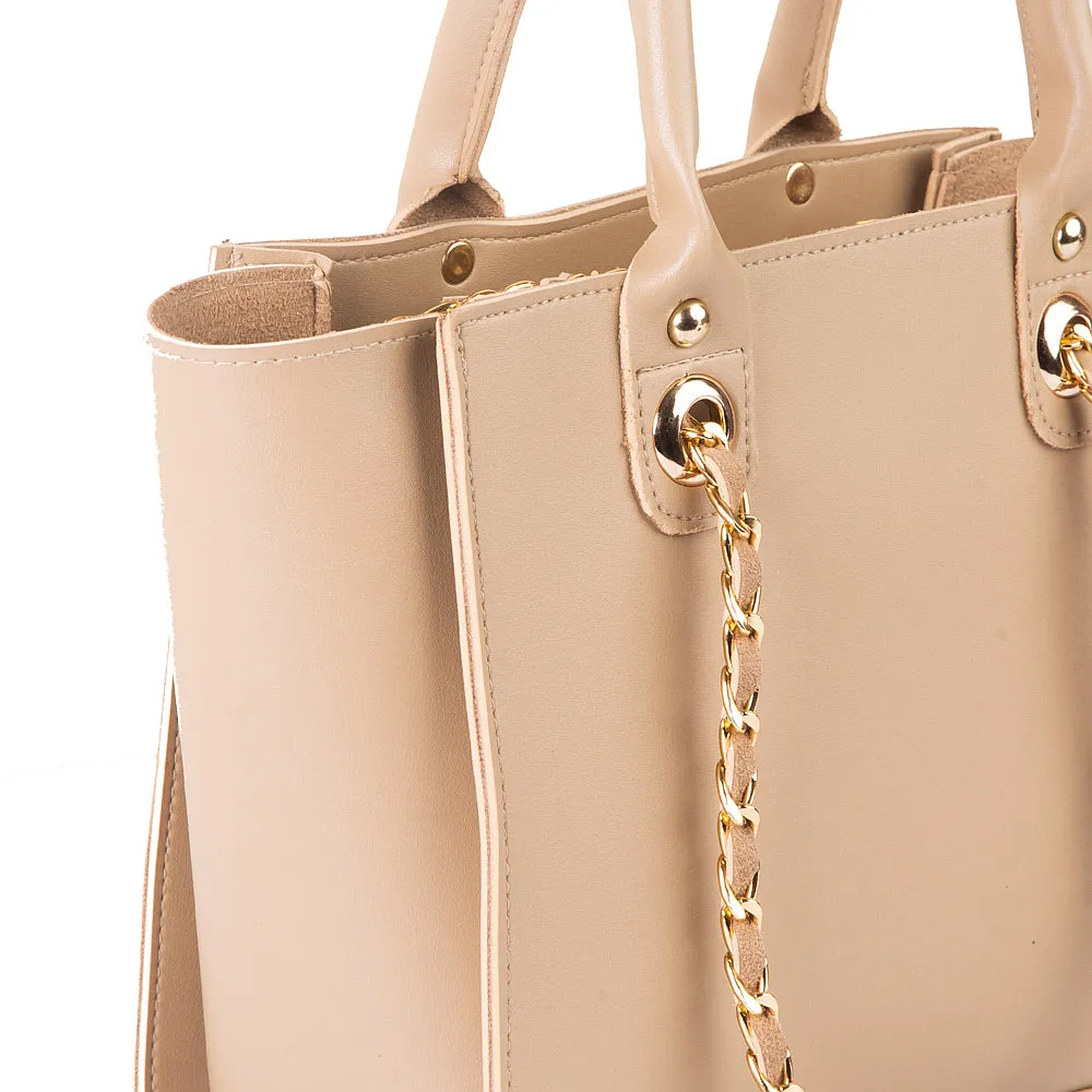 Plush Beige Handbag