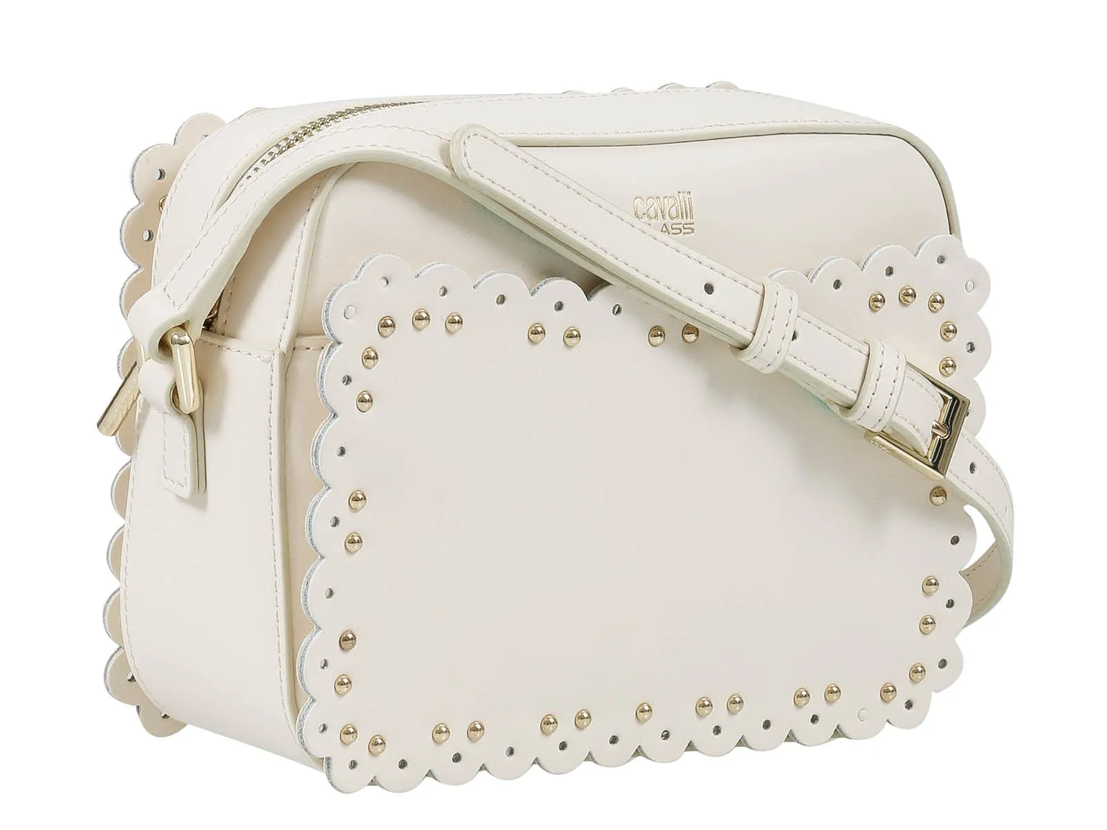 Roberto Cavalli Class GWLPEY 010 Leolace 002 White Small Shoulder Bag