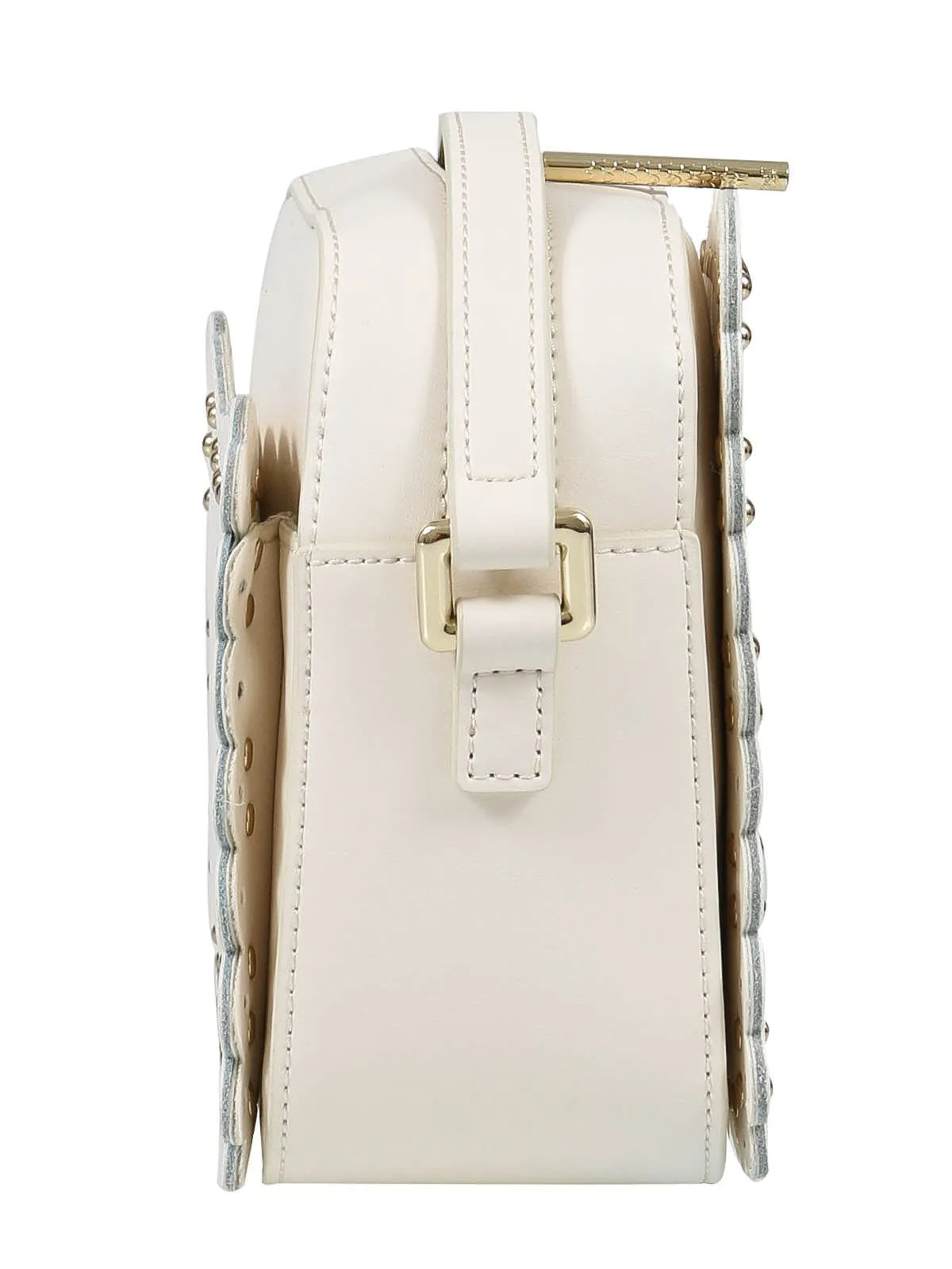 Roberto Cavalli Class GWLPEY 010 Leolace 002 White Small Shoulder Bag