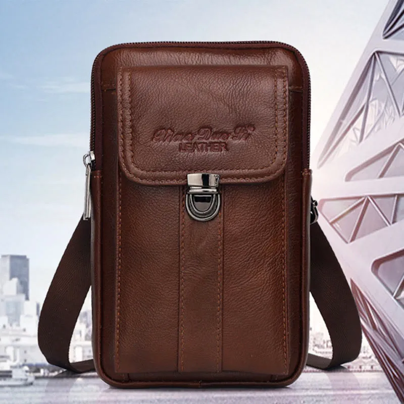 Small Messenger Bag For Men Business Genuine Leather Portable Bag